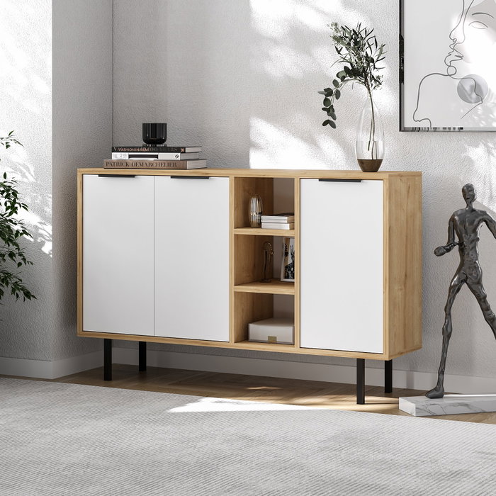 Hanah Home Viyana Consola Roble Zafiro y Blanco